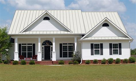 white house cedar post dark metal roof|light metal roof colors.